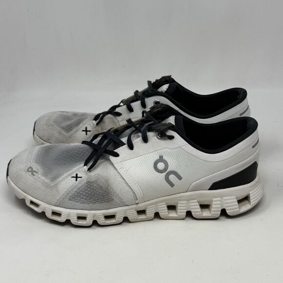 On Cloudflow X 3 Running Shoes Mens 9 White Mesh Comfort Sneakers FLAWS READ - Picture 2 of 16